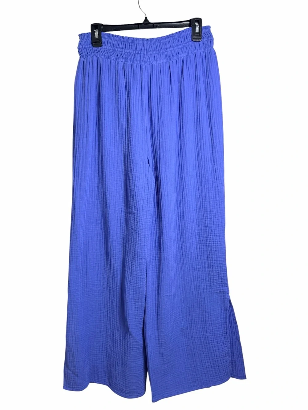 Magaschoni Blueberry Organic Cotton Gauze Wide Leg Pants NWT Medium
